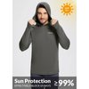 BALEAF Men's Sun Protection Hoodie Shirt UPF 50+ Long Sleeve UV SPF T-Shirts Rash Guard Fishing Swimming Lightweight Deep Gray M