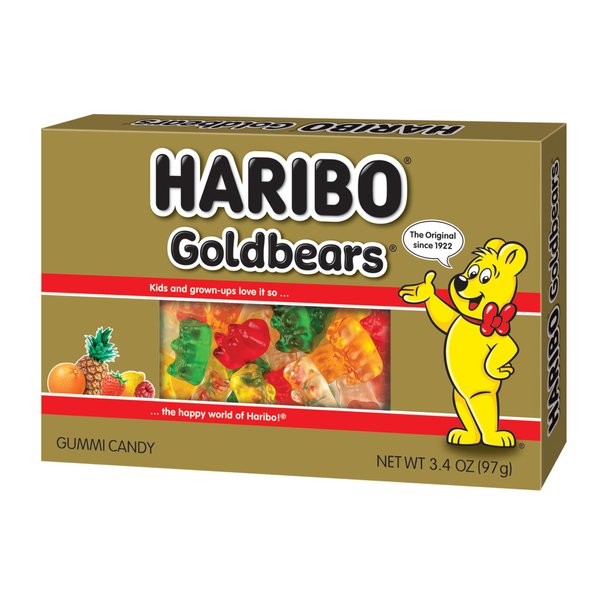 HARIBO Gummi Candy, Original Goldbears, 3.4 oz. Bag (Pack of 12)
