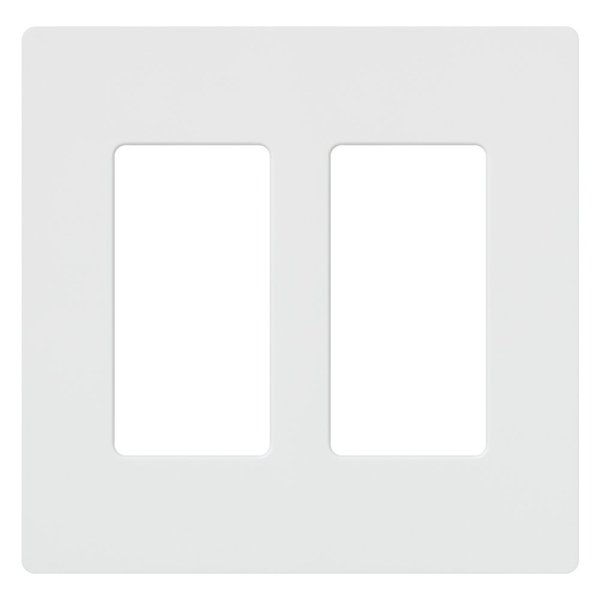 Lutron Claro 2 Gang Decorator/Rocker Wallplate, Gloss, White (1-Pack) | CW-2-WH