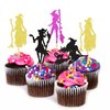 Ercadio 24Pcs Halloween Witch Cupcake Toppers Glitter Colorful Witch Cupcake Picks for Halloween Theme Baby shower Kids Birthday Party Supplies