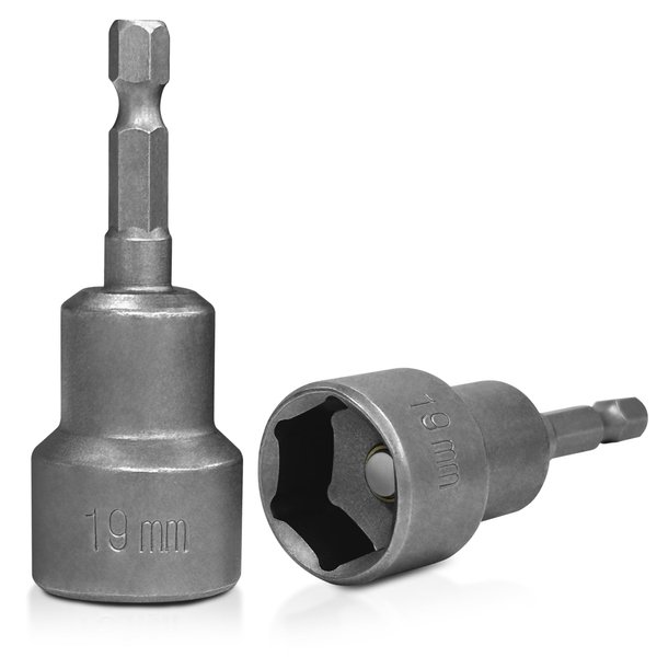 TONDA RV Scissor Jack Socket, Camper Travel Trailer Jack Drill Adapter, Works with 3/4 inch or 19mm Hex Drive Jacks, 1/4 Inch Hex Shank, 2 Pack