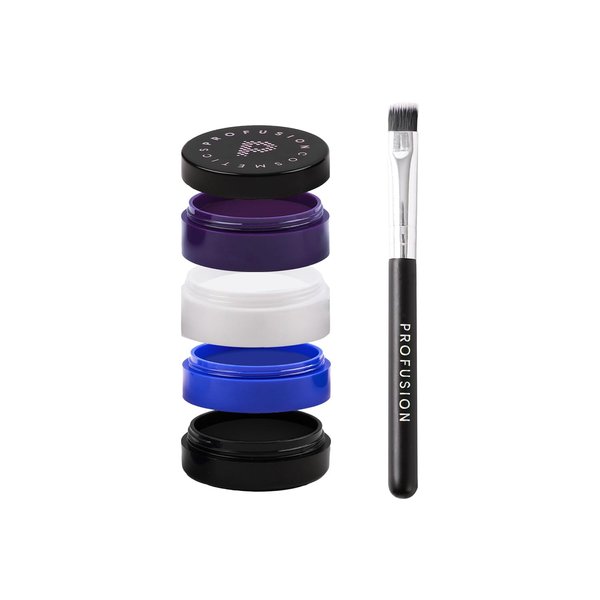 Profusion Cosmetics Rituals Paranormal Face Paint Stack, Supernatural, Pigmented, and Buildable Creamy Formula for Seamless Blending and Haunting Looks, Precision Makeup Brush for Vibrant Results