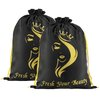 2PCS Satin Wig Bags Storage for Multiple Wigs Soft Silky Pouches with Drawstring Hair Packaging Bags for Wigs, Bundles,Hair Extensions,Tools, business gift bags （Black)