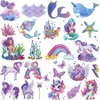 Hohamn Glitter Temporary Tattoos for Girls - 120+ Styles Mermaid Fake Tattoos for Girls Kids Birthday Party Supplies Favors, Baby Shower