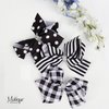 Patterned Hair Bow for Women and Girls with Silver Rhinestones 1 Piece (Polka Dot)