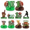 10 Pack Football Party Table Decorations First Year Down Honeycomb Centerpieces Table Topper Sign Decors for Baby Shower 1st Birthday Football Gameday Super Bowl Tailgate Sports Party Supplies