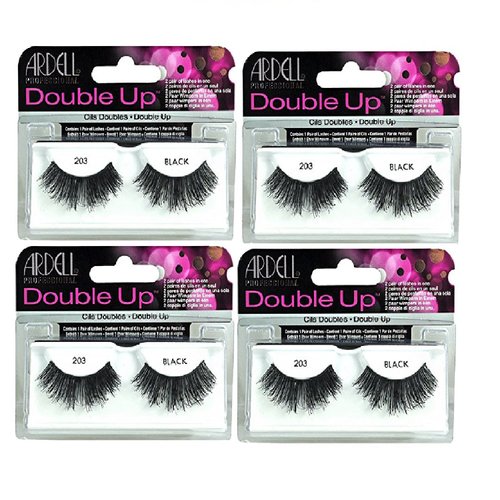 Ardell - Double Up #203 False Eyelashes, Black reusable (4-Pack)