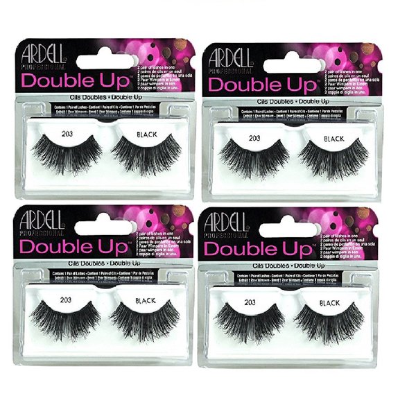 Ardell - Double Up #203 False Eyelashes, Black reusable (4-Pack)