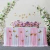Albassa Pink Tulle Table Skirt 6ft Pink Tutu Table Skirt Baby Shower Tablecloth for Princess Girl Butterfly Elephant Birthday Party Decorations