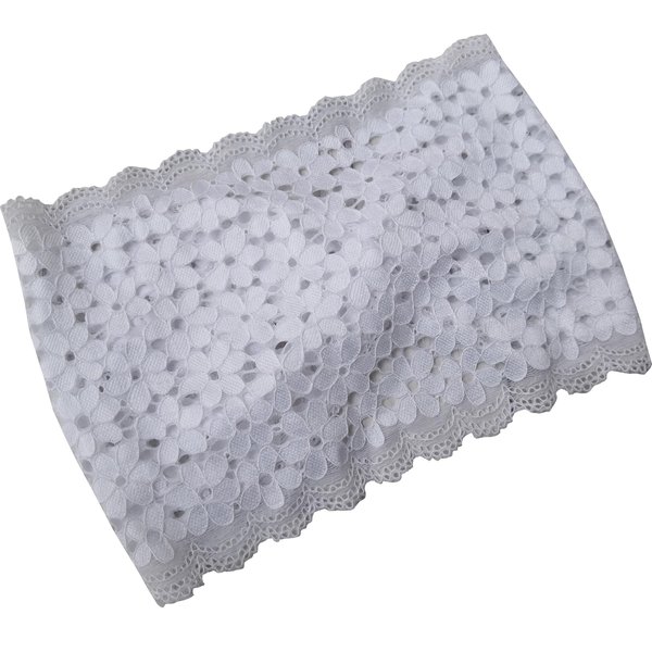 Oyabridal 7.2" Wide Floral Lace Headband for Women, Lace Headband Church, Hair Accessories for Women (White)