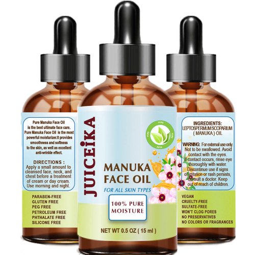 Juiceika MANUKA OIL Australian 100% Pure. Face Moisturizer Anti-Aging Face Oil for Face, Skin, Hair, Lip and Nail Care 0.5 Fl.Oz. - 15 ml