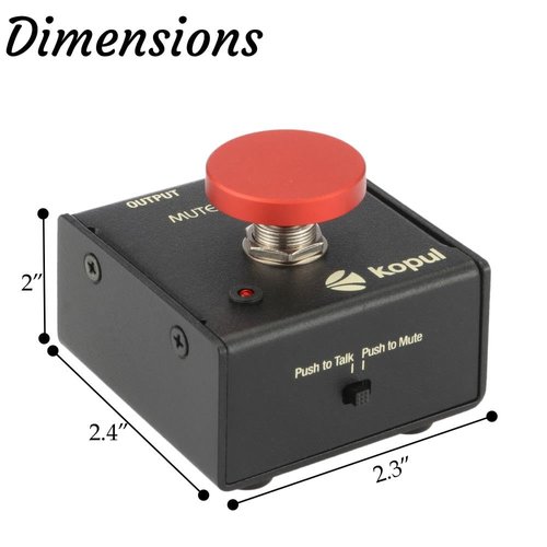 KOPUL Momentary Microphone Mute/Talk Button – Push-to-Talk or Push-to-Mute, LED Indicator,XLR in/Out, Desktop or Footswitch Use, for Dynamic & Condenser Mics for Podcast, Online Meetings, Live Events