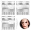 495pcs Face Gemstones, Non Piercing Nose Stud Stickers Silver Eyebrow Stud Stickers Lip Studs Stick on Face Rhinestones Diamond Stickers Cool Punk Y2K Makeup Patches for Women Men