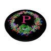 Cell Phone Pop Out Grip Holder,Cute Cactus Monogram Letter P PopSockets Grip and Stand for Phones and Tablets