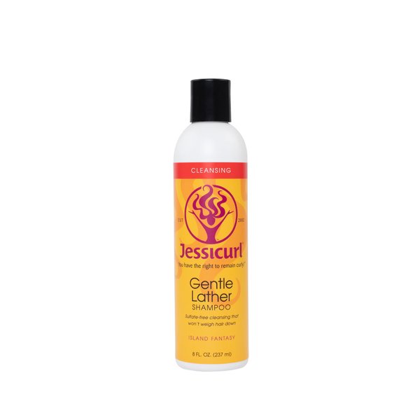 Jessicurl, Gentle Lather Shampoo, Island Fantasy, 8 Fl oz. Cleansing Curly Hair Shampoo, Vegan, Sulfate Free Shampoo