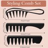 3 Pieces Styling Comb Sets, Black Wide Tooth Comb Teasing Wet Comb Detangling Shampoo Comb Shaping and Teasing Wet Hair Comb for Men Women Hair Styling Hair Salons Most Hairstyles