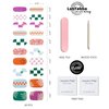 LabTabBa Semi Cured Gel Nail Strips 20pcs Glaze Semi Cured Gel Nail Stickers Salon Quality DIY Nail Stickers with Glossy Gel Finishing Easy Press on Nail Wraps Work with Any Nail Lamp
