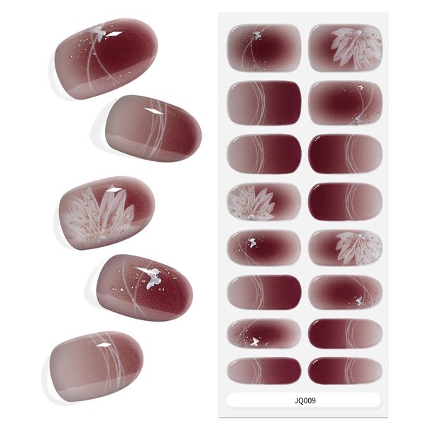Semi Cured Gel Nail Strips, Gel Nail Polish Stickers Works with Any Nail Lamps Salon-Quality Long Lasting UV Gel Wraps for Women (Mermaid Legend Q27)
