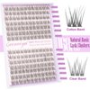Clear Band Natural Lash Clusters Wispy Individual Eyelashes DIY Lash Extensions Natural Look Cluster Lashes D Curl Eyelash Extension,Geeneiya Wispy Eyelash Clusters (0.05D,9-11MM,Clear and Black Band)