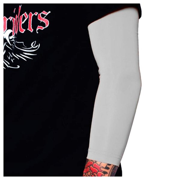 Tat2X Ink Armor Premium 3/4 Arm Tattoo Cover Up Sleeve - No Slip Gripper - U.S. Made - Silver - XSS (single arm/elbow sleeve)