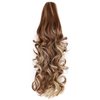 MAYSA Wavy Long Ponytail Extension,20in Wavy Curly Claw Clip in Ponytail Hair Extensions, Clip in Ponytail Synthetic Hairpiece for Women #12H24 Auburn Brown & Blonde
