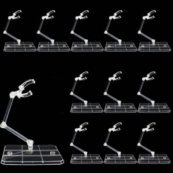 TEAMWILL 12pcs Adjustable Action Figure Display Holder Base Doll Model Support Stand
