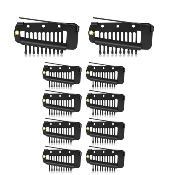 10pcs Chunni Clips with Safety Pins, Snap-comb Hair Clips for Dupatta Turban Scarf Wedding Veil Wig Piece, Clip for Securing the Headscarf