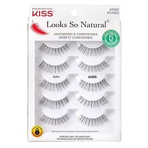 Kiss Looks So Natural Lashes Sultry 5-Pairs (Pack of 6)
