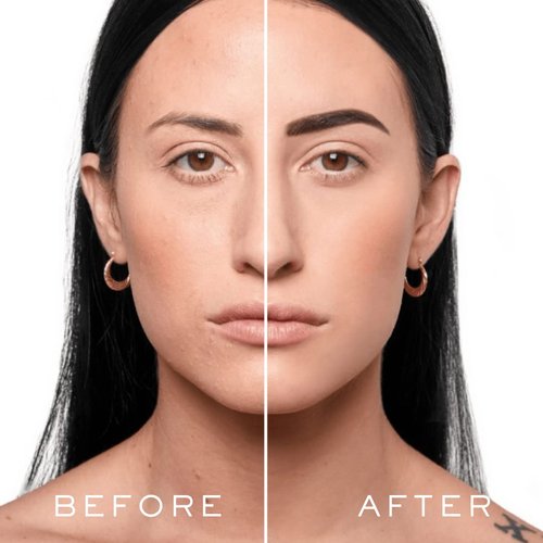 MADLUVV Eyebrow Stencil Kit - Easy-to-Use, Natural Look, 6 Popular Shapes, Used by Professionals - Includes Stamp, Stencils, Spoolie, and Travel Bag (Dark Brown)