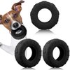 Leitee 3 Pieces Tire Dog Chew Toy Dog Treat Dispenser Toy Indestructible Dog Toy Rubber Dog Tire Toy Black for Small to Medium Dogs Puppy Aggressive Chewers