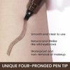 2Pcs Eyebrow Pencil Micro 4 Point Ink Pen by Brow Stylist - Eye Makeup Lift & Snatch Eyebrow Pen Kits Long-Lasting Waterproof Natural Eyebrow Hair (2Pcs 02# Dark brown)