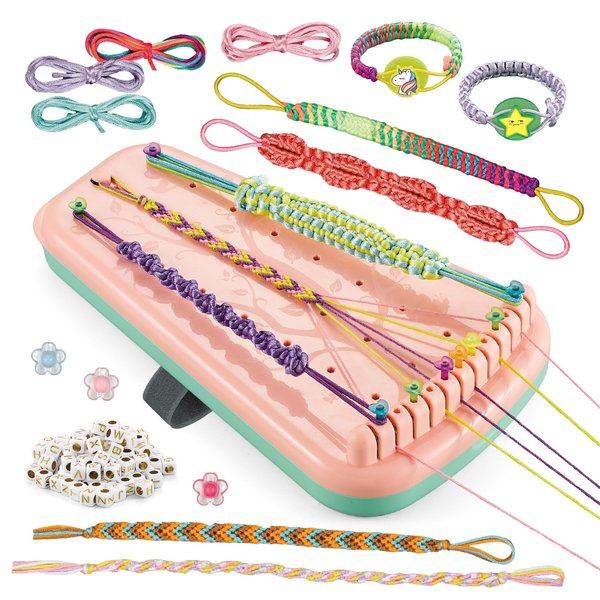 Yolscue Friendship Bracelet Making Kit for Girls,Bracelet Kit Toys,Arts and Crafts for Kids Age 7-12,Best Birthday Gifts Ideas for Ages 7,8,9,10,11,12 Year Old,Kids Bracelet String Toys Set (Pink)