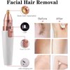 Facial Hair Remover for Women,Nose Hair Trimmer Rechargeable 2-1 Eyebrow Razor&Portable Electric Shaver Painless Hair Remover Device for Face Nose Peach Fuzz Body Beard Lips Chin Female Hair Removal