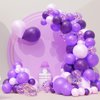 Purple and Confetti Balloons 66 Pcs 12inches Lavender Lilac Latex Balloons and 2 Roll of Purple Ribbon for Birthday Wedding Children's Parties Decorations