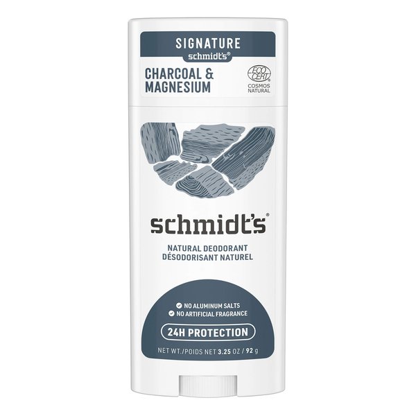 Schmidt's Aluminum Free Natural Deodorant for Women and Men, Charcoal & Magnesium with 24 Hour Odor Protection, Certified Natural, Vegan, Cruelty Free, 1.7 Oz (Pack of 2)