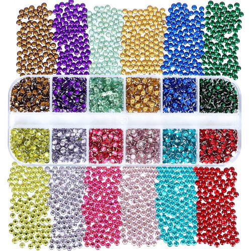 4968Pcs Rhinestones for Nail Art Glass Crystals,6 Size(ss4-ss16) Nail Gems Flatback Rhinestone for Crafts,Jewels Diamonds Stone Kit with Picking Pen and Tweezers(Mixed+White)