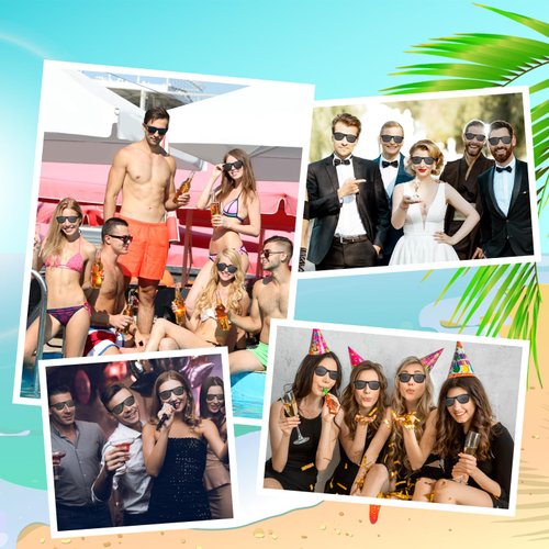 ASTARON Black Sunglasses Bulk, 6 Pack Sunglasses Party Favors for Summer Beach Pool Wedding Party,Great Gift for Pool, Birthday Party Supplies Goody Bag Favors