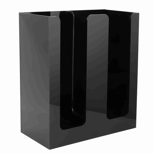 Disposable Paper Cup Holder for Coffee and Milk Tea Shops, Slanted Bottles Storage Shelf with 2 Grids, Eco,Friendly Plastic Organizer for Convenient Cup and Lid Storage (Two Divisions)