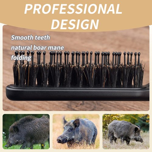 Travel Folding Hair Brush - Compact Size Comb for Purse, Gym, Trip, Swimming - Foldable Hairbrush for Women, Girls, Men - Professional Detangler Brush