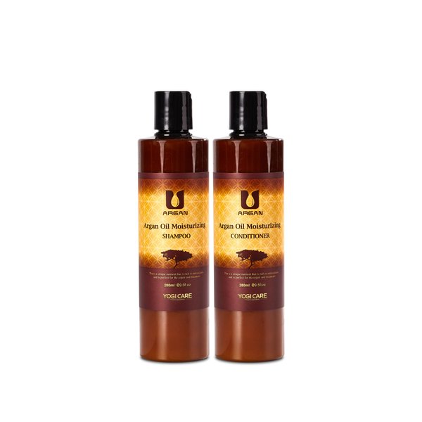 YOGI CARE Argan Oil Shampoo and Conditioner Set - Moisturizing Sulfate Free Moroccan Care- For Curly, Straight, Dry and Damaged Hair