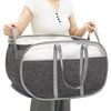 Pop-Up Laundry Basket，collapsible Mesh Laundry Hamper– With Extended Shoulder Straps, Sturdy Handles, and Premium Cationic Fabric (gray)