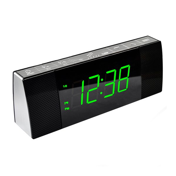 iTOMA Bedside Alarm Clock Radio with Bluetooth Speaker, Dimmable Jade Green LED Display, FM Radio with Sleep Timer, Dual Alarm with ON/Off Push-Button, Snooze, 12/24H CKS503U