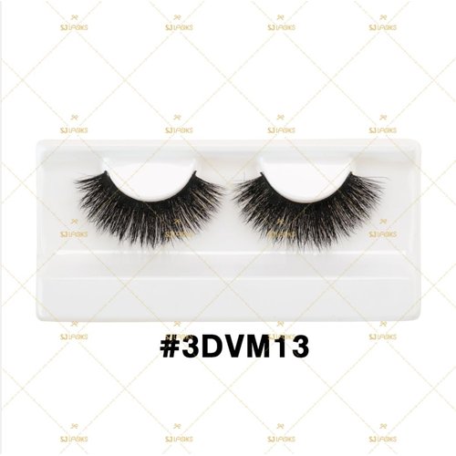 Generic SJ LASHES 3D Mink Lashes Cruelty Free Black Vegan Mink Fur Pair (3DVM13)