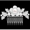 Women's Flower Bride Handmade Wedding Hair Comb with Pearl Hair Accessories Art Deco Floral Bridal Side Combs Headpiece for Women, Brides Hair Accessories/Gift Box