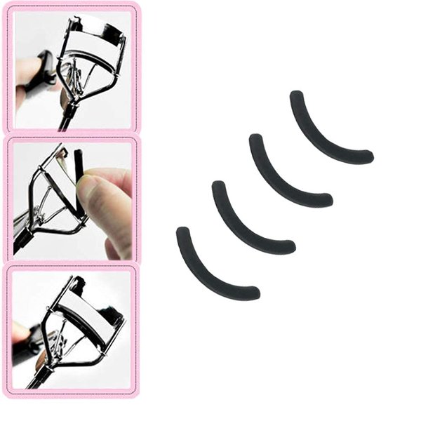 BlingKingdom 20pcs Universal Soft Silicone Eyelash Curler Replacement Pads Refill Pads for Eyelash Curler - Black