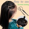 1000 PCS Hair Bands, Elastic Hair Band, Mini Hair Rubbers Ties with 2 PCS Topsy Tail Hair Tools for Girls Ponytail Hair Accessories, Soft Elastic Bands Non-Slip Small Hair Ties Black.
