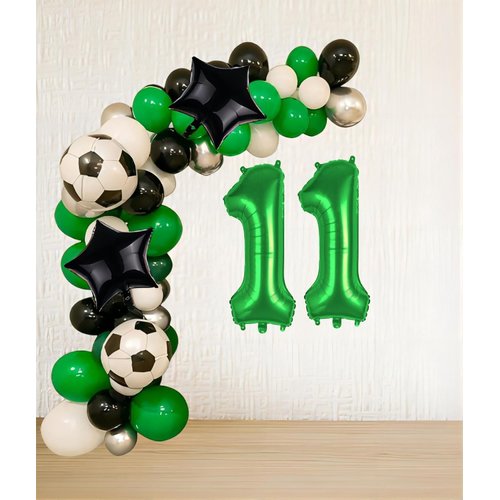 Soccer Balloons 11th Birthday Decoration for Boys, Soccer Birthday Party Supplies World Cup Soccer Sports Theme Birthday Party Decorations Supplies Favors Anniversary Decor Mylar Green 11 Balloon
