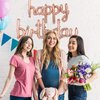 BEISHIDA Rose Gold Happy Birthday Balloons Banner 16 Inch Mylar Foil Birthday Letters Balloons Sign Reusable Material for Birthday Decorations Baby Shower Party Supplies