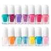 SIMPLE PLEASURES 14 Piece Nail Polish Tower - 14 Assorted Water Based Nail Polish Shades, Gift Set for Girls Ages 7-12, Unicorn Rainbow Stars