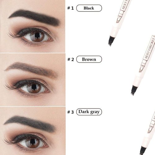 Eyebrow Tattoo Pen FASOTY 4 Pack Tat Brow Microblading Eyebrow Pen Waterproof Tattoo Eyebrow Pencil Pen Micro-Fork Tip Applicator Brow Pencil Creates Natural Looking Defined Brows Effortlessly